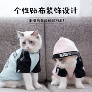 Xu hướng quần áo mèo cưng mèo con mùa thu mỏng phần hai chân Quần áo vải thêu ruy băng áo len ngắn trang phục mèo - Quần áo & phụ kiện thú cưng