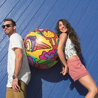 Большой трендовый пляжный мяч для водного поло для игр в воде, надувной воздушный шар для мороженого, реквизит подходит для фотосессий, граффити, популярно в интернете
