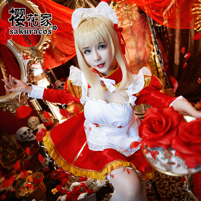 taobao agent [Sakura House] Fate/EXTRA Red Saber Nero maid costume COSPLAY clothing