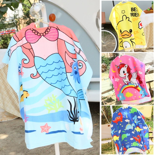 Детское банное полотенце, мультяшный летний плащ подходит для мужчин и женщин, детский пляжный банный халат для плавания, защита от солнца