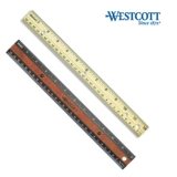 Старый американский ветеран Westcott 12 -INCH/30 см натуральный деревянный правитель инкрустанный металлический край