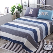Khăn trải giường bằng vải cotton tinh khiết đơn giản Bộ đồ lót ba mảnh được nhồi bông bằng tấm bông trải giường dày - Trải giường