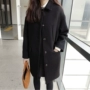 Đầu xuân 2018 phiên bản Hàn Quốc mới của phần dài của một chiếc áo khoác len nhỏ hình chiếc áo khoác nữ loại rộng quần áo nữ - Áo khoác dài áo khoác nữ kaki