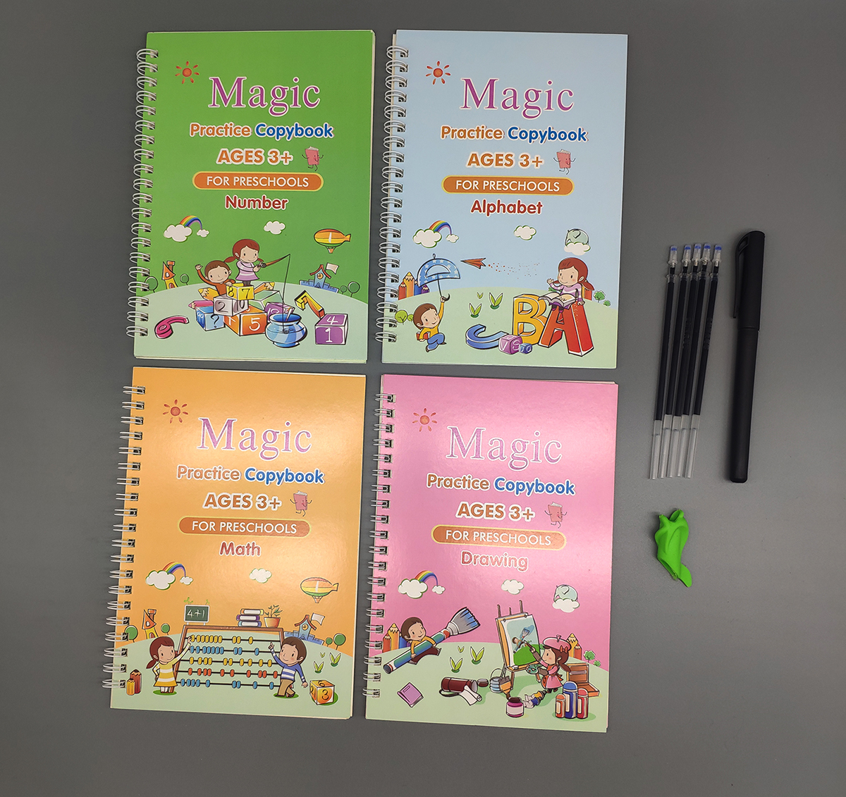 Style 2Cross border Hot sale whole English version Practice calligraphy paste children groove Calligraphy preschool stiff brush Practice calligraphy plate magic Writing paste