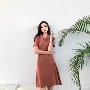 Vintage chic đa năng slim dress cao stretch giảm béo một từ váy tràn đầy năng lượng váy giản dị váy màu rắn sinh viên mẫu chân váy chữ a ngắn