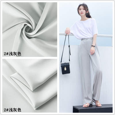 taobao agent Light gray Wall satin fabric slightly elastic matte card cloud, wide -leg pants camisole, dress Hanfu fabric