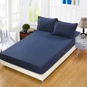 Nệm bìa đan rắn màu Gắn Sheets mảnh 1,8 mét khăn trải giường được trang bị tấm bông - Trang bị Covers