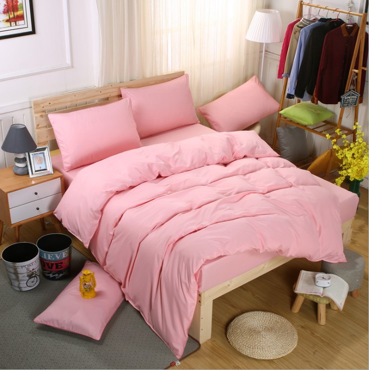 ApricotCottonBedsheetssetquiltcoverpillowcasebedding4sets