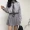 Thời trang giản dị phù hợp với nữ đầu mùa thu 2018 mới của Hàn Quốc màu rắn lật tie áo + cao eo xếp li váy sinh viên đồ ngủ nữ