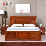 Nguyên Đán gỗ hồng mộc con nhím giường gỗ gụ 1,8 m phòng ngủ đôi đồ nội thất mây lê African Queen - Giường
