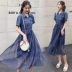 Jane Eyre Summer Dress 2019 Váy mộc lan mới Gặp gỡ tay ngắn nữ cao bồi mỏng - váy đầm váy đầm