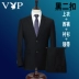 Playboy VIP Suit Suit dành cho người trung niên Kinh doanh chuyên nghiệp Mặc trung niên Bố Loose Suit cỡ lớn quần nam Suit phù hợp