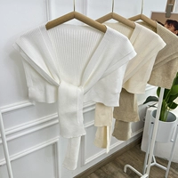 Белая трикотажная летняя накидка, шарф, универсальная рубашка, цветной жилет, с защитой шеи, популярно в интернете