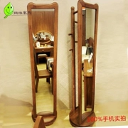 Gương gỗ rắn toàn thân gương sàn xoay gương Đa chức năng lắp gương nhà Phật cạnh mạng - Gương