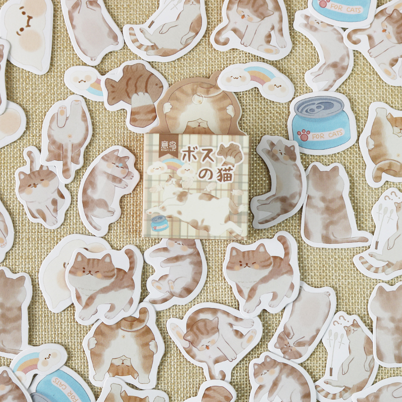 The Landlord Is Cat (45)do my Meow little cat Hand account diary Stickers Cartoon lovely decorate album diy Stickers seal box-packed stick