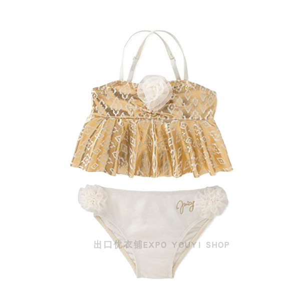 Gilded Top + Beibai PantsExport Meidan JD series girl Split body / Conjoined body Swimsuit gilding / silver Fabric Embroidery letter LOGO around lining