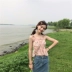 Mùa hè ăn mặc của phụ nữ Hàn Quốc phiên bản của nhỏ tươi Mỏng hoang dã mỏng ngắn voan hoa sling bên ngoài mặc vest + khăn choàng shop thời trang nữ Áo ba lỗ