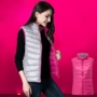 Chống mùa giải phóng mặt bằng xuống áo khoác của phụ nữ trọng lượng nhẹ đoạn ngắn kích thước lớn hai mặt vest vest màu rắn Hàn Quốc phiên bản của áo gi lê mỏng áo phao nữ