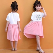 Nhà ga châu Âu là thương hiệu quần áo trẻ em mới cho trẻ em mùa hè thời trang trẻ em váy voan khảm cô gái đại dương - Khác