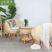 Wicker ghế ba mảnh ban công bàn ghế phòng khách giải trí bàn ghế ngoài trời kết hợp ghế mây thật năm mảnh - Bàn ghế ngoài trời / sân bàn ghế ngoài trời đẹp