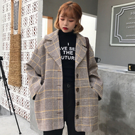 Mùa thu và mùa đông Hàn Quốc phiên bản của chic Hồng Kông hương vị retro dài retro kẻ sọc áo len áo len nữ sinh viên triều áo vest dạ nữ