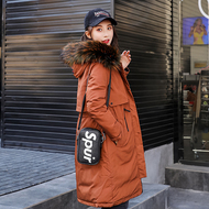 Bông 袄 nữ 2018 mới của Hàn Quốc phiên bản của phần dài trên đầu gối áo khoác sinh viên mùa đông kích thước lớn dày xuống áo bông áo phao dài nữ