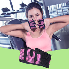 Перчатки для йоги 专业运动健身四指半截女手套器械训练防滑薄款空中瑜伽护半指手套