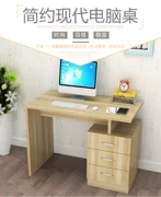 Bàn máy tính nhỏ với văn phòng làm việc bằng gỗ óc chó màu để bàn kệ sách ngăn kéo bàn gia đình dài - Bàn