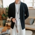 Mùa xuân áo gió nam áo khoác Trung Quốc phong cách linen cardigan người đàn ông retro của Trung Quốc phong cách Hanfu cộng với phân bón để tăng quần áo Áo gió