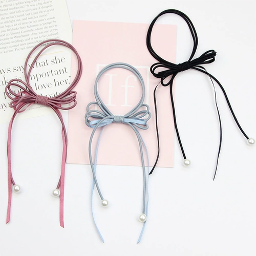 Универсальная резинка с бантиком из жемчуга, аксессуар для волос, простой и элегантный дизайн