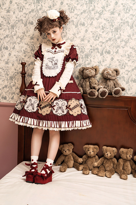 taobao agent Alice girl Genuine dress, Lolita style, with little bears, with embroidery