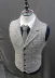 2019 xuân mới Mỹ tweed kẻ sọc Tweed len cổ áo phẳng mỏng vest nam - Dệt kim Vest Dệt kim Vest