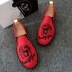 Phong Cách Dân Tộc Thêu Cổ Bắc Kinh Giày Vải Nam Thoáng Khí Giày Vải Gân Đáy Handmade Giày Vải Chống Trơn Trượt đậu Hà Lan Giày Giày thấp