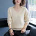 Áo len nữ cổ chữ V ngắn 2020 mới thả lỏng cổ áo hình trái tim gà áo len hoang dã hàng đầu của phụ nữ - Áo len Áo len