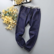 Chengcheng home one nhung trẻ em giả jeans 2018 thu đông mặc bé trai mới cộng với quần nhung ấm áp