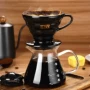 Bình đựng cà phê được rửa bằng tay Bộ lọc hình chữ v bằng gốm, nồi miệng mịn, nấu kiểu nhỏ giọt, nồi dùng chung cà phê, đồ gia dụng dụng cụ pha cà phê thủ công