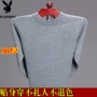 2018 mùa thu mới 100% cashmere nam nửa cao cổ tròn đan áo len dày trung niên áo thun áo sơ mi thời trang công sở nam