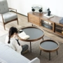 tròn quả óc chó màu đen bàn cà phê kết hợp nordic của căn hộ nhỏ đồ nội thất sang trọng ánh sáng phòng khách hiện đại nhỏ gọn bàn cà phê nhà - Bàn trà bàn trà đôi