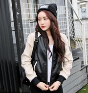 Ulzzang phụ nữ Hàn Quốc của áo khoác đầu máy hoang dã lỏng Harajuku phong cách bf áo khoác trung tính áo sơ mi da mùa xuân sinh viên