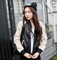 Ulzzang phụ nữ Hàn Quốc của áo khoác đầu máy hoang dã lỏng Harajuku phong cách bf áo khoác trung tính áo sơ mi da mùa xuân sinh viên áo da bò xịn