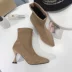 Giày cao cổ mới 2018 nữ màu đen nhọn Hàn Quốc chelsea boot nữ Giày ống