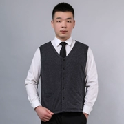 100% lụa lụa chần vest vest trung niên của nam giới ấm đồ lót lụa bông độn bông quần áo mùa thu và mùa đông mới