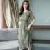 Shen Yidu Mùa hè năm 2021 Váy dài trung niên mới của phụ nữ Mùa hè ngắn tay in Váy sang trọng 9218 - Váy dài Váy dài