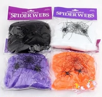Хэллоуин -паук веб -фестиваль призраки белый паук хлопковой сцена украшения цветовой паук Silk Spid