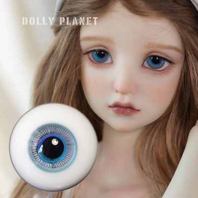 taobao agent Dolly Planet bjd/sd baby with handmade glass eye beads black pupil+blue gradient color ring R-35