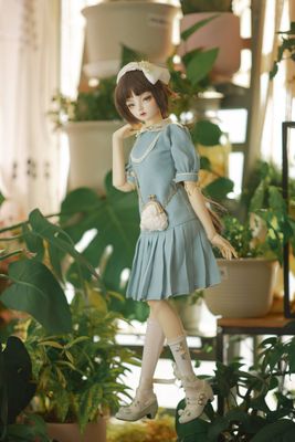 taobao agent Yuyu Sauce Star Lang Blue Dress BJD/SDGR/MSD baby clothing set-only display