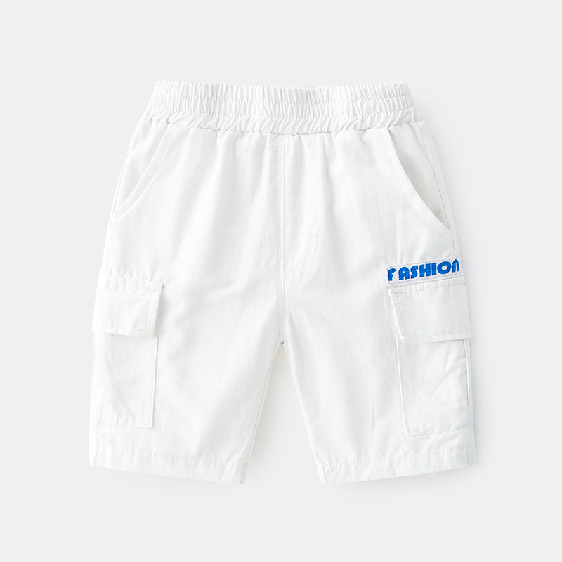 Summer Bag Shorts WhiteBoy shorts 2021 summer new pattern Children's wear baby pure cotton Capris children leisure time shorts Wear out tide