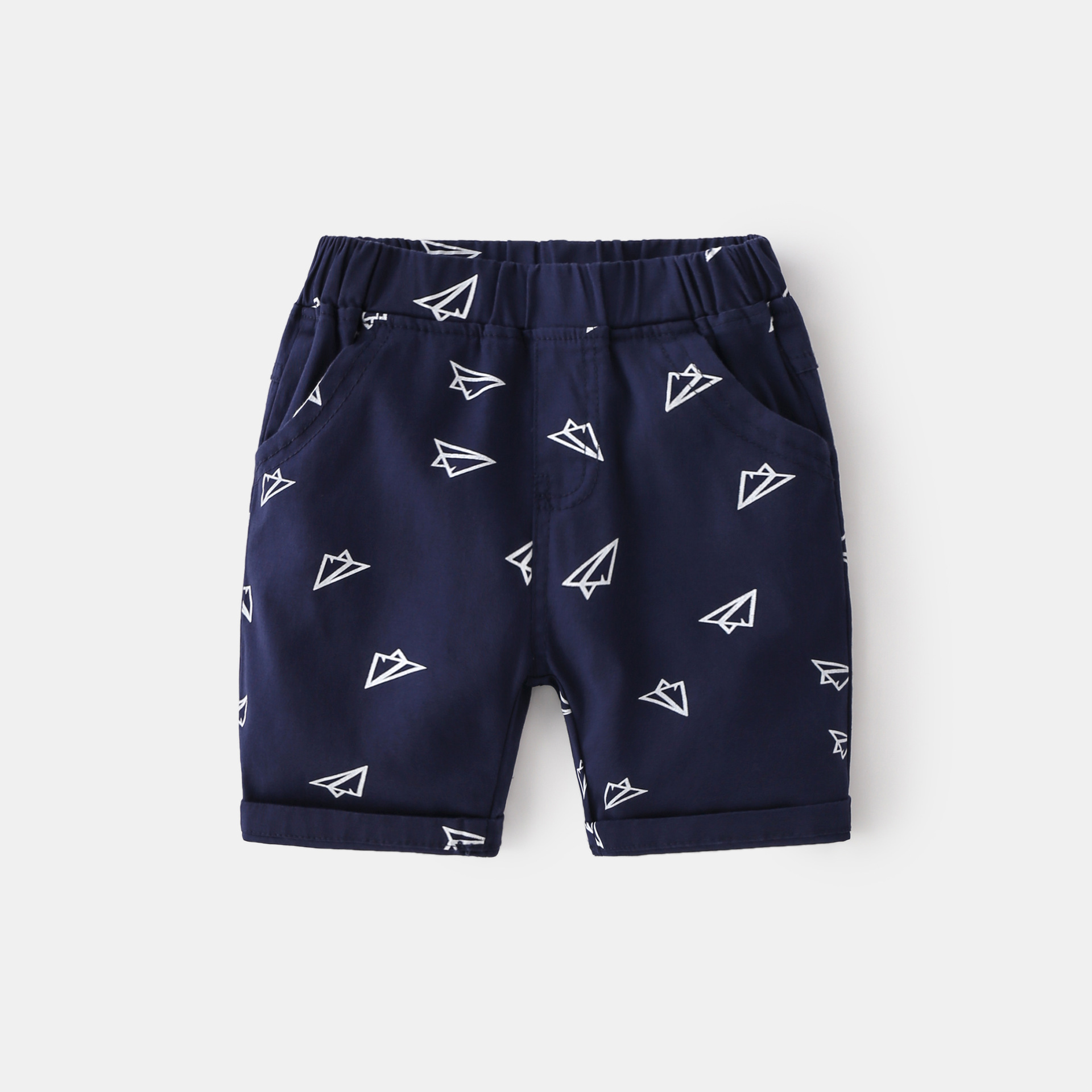 17 Shorts Paper Airplane Kz2350 TibetanBoy shorts 2021 summer new pattern Children's wear baby pure cotton Capris children leisure time shorts Wear out tide