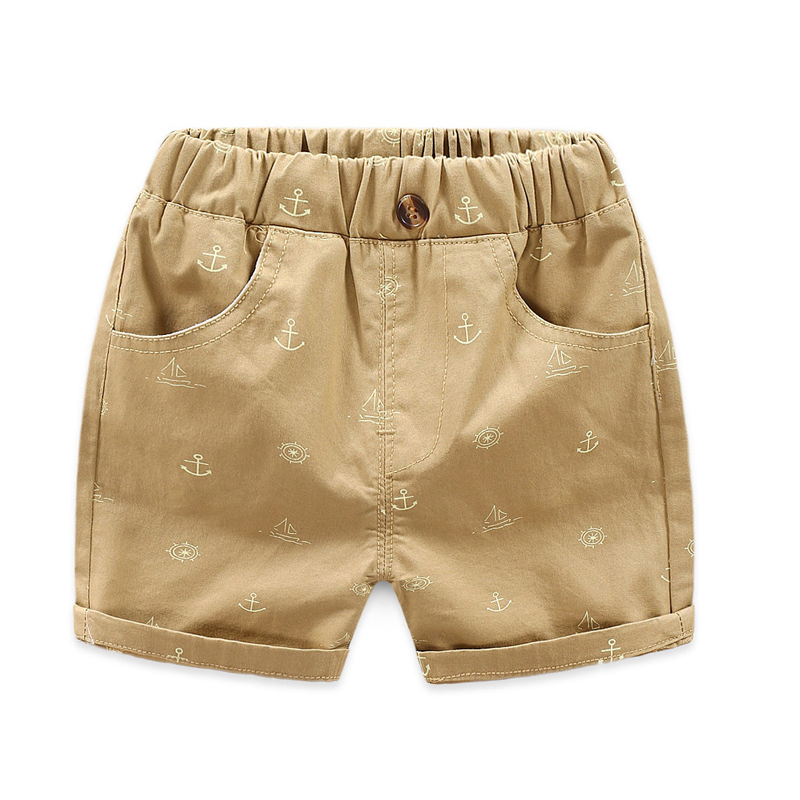 Summer 18D Woven Shorts Kz113 KhakiBoy shorts 2021 summer new pattern Children's wear baby pure cotton Capris children leisure time shorts Wear out tide