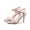 Word khóa màu nude sandal cao gót cao gót nữ 2019 hè mới lưới đỏ với hở ngón đen 5cm mã nhỏ dép havaianas